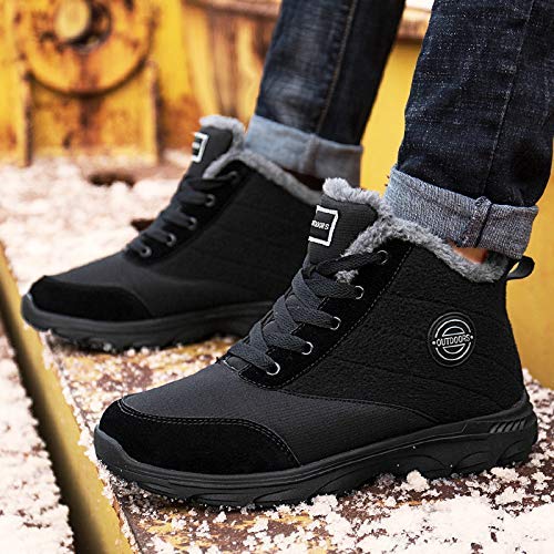 BomKinta - Botas de nieve para mujer, superficie resistente al agua, antideslizante, suela suave, forro de pelo cálido, botines de invierno