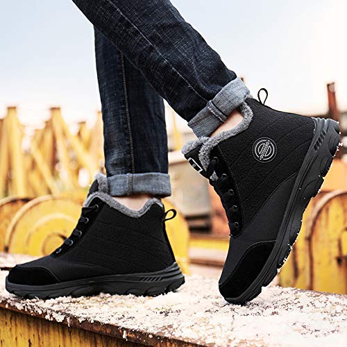 BomKinta - Botas de nieve para mujer, superficie resistente al agua, antideslizante, suela suave, forro de pelo cálido, botines de invierno