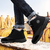 BomKinta - Botas de nieve para mujer, superficie resistente al agua, antideslizante, suela suave, forro de pelo cálido, botines de invierno