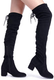 Dream Pairs Botas bucaneras, con tacón cuadrado, para mujer
