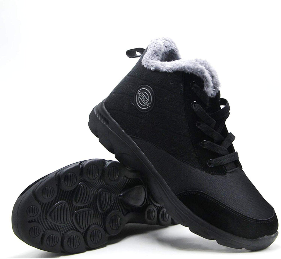 BomKinta - Botas de nieve para mujer, superficie resistente al agua, antideslizante, suela suave, forro de pelo cálido, botines de invierno