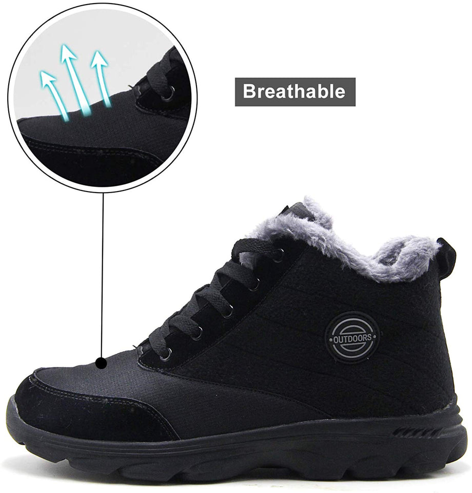 BomKinta - Botas de nieve para mujer, superficie resistente al agua, antideslizante, suela suave, forro de pelo cálido, botines de invierno