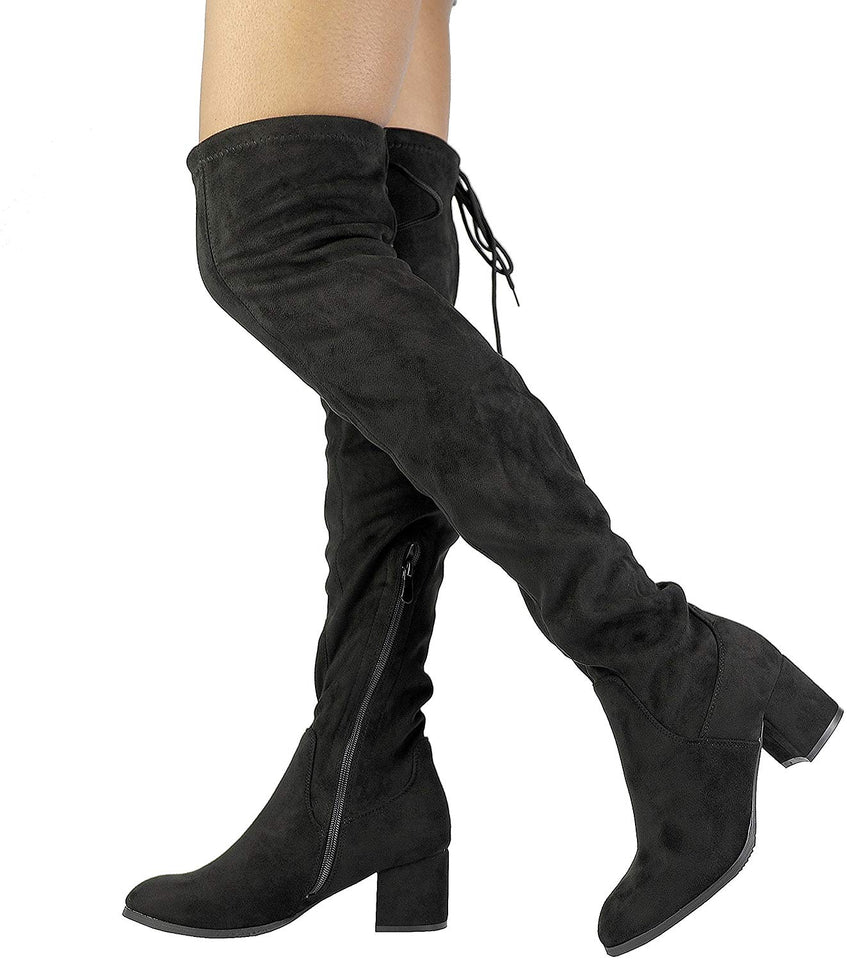 Dream Pairs Botas bucaneras, con tacón cuadrado, para mujer
